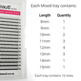 Eyelash Extensions Mixed Tray Lengths Set Premade Volume Fans NZ