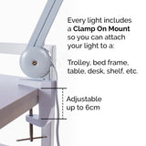 LED Task Light Lamp Clamp On Mount Desk Work NZ