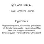 Eyelash Extension Glue Remover Cream Ingredients Lash Pro NZ