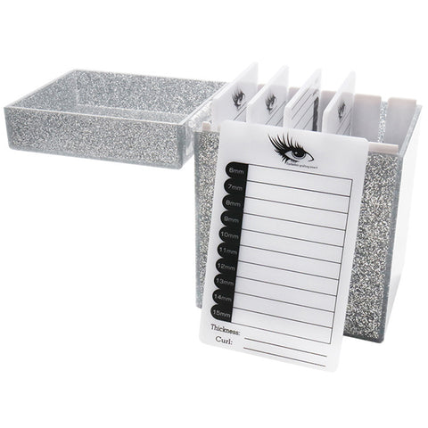 Lash Tile Holder Box 5 Tiles Silver Glitter NZ