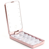 Led Mirror Eyelash Case Storage Box Metallic Pink NZ