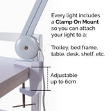  LED Task Light Lamp Clamp On Mount Desk Work NZ