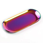 Pill Shape Metal Tray For Beauty Tools Eyelash Tweezers Rainbow NZ