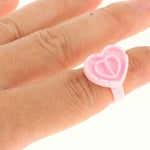Pink Heart Shaped Disposable Glue Rings For Lash Extensions 25 Pack NZ